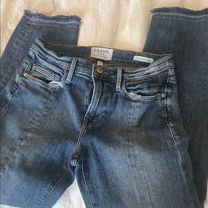 Frame Denim Women's Cropped Ankle Jeans in Blue